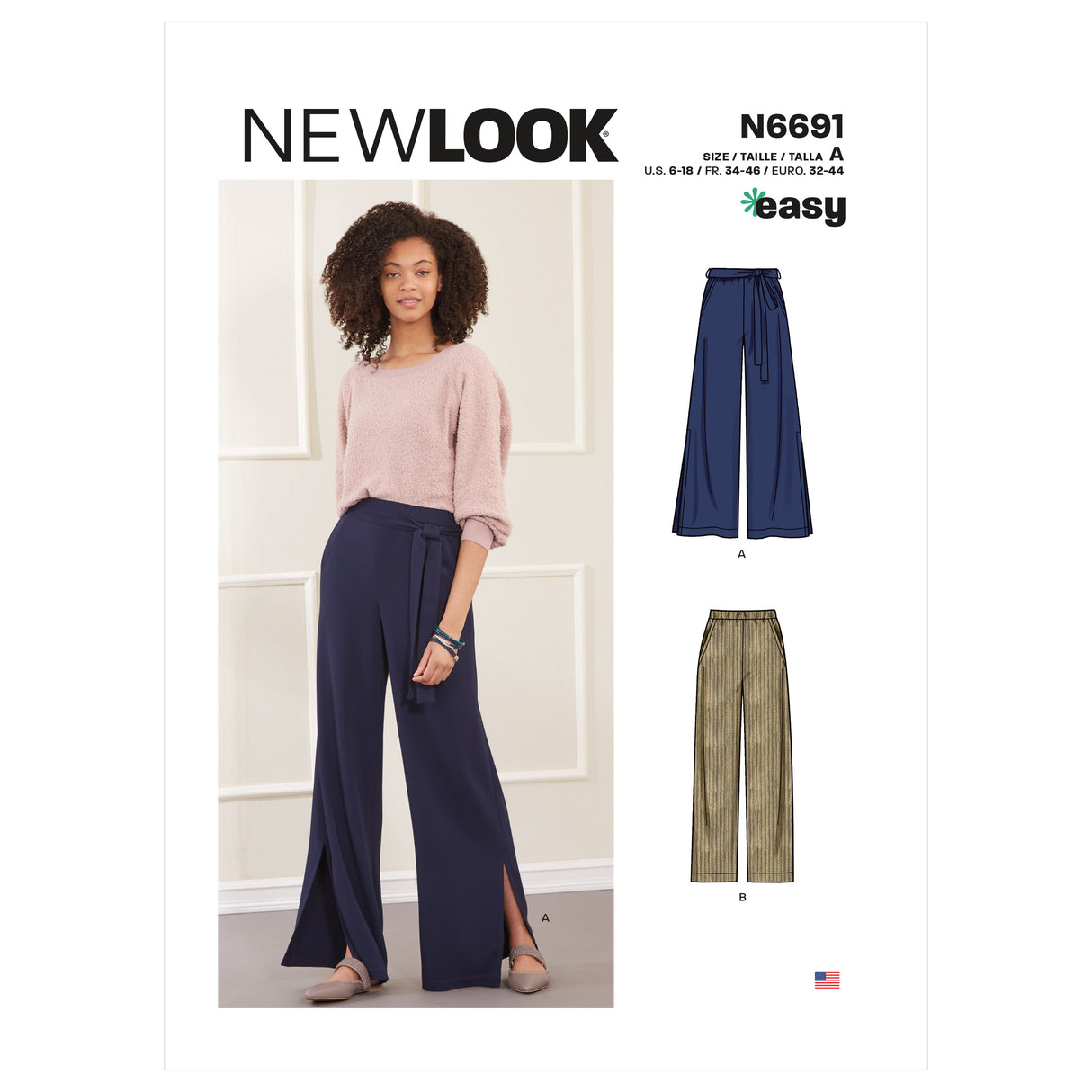 Patron New Look n°6691 - Pantalon fluide à poches pour femme