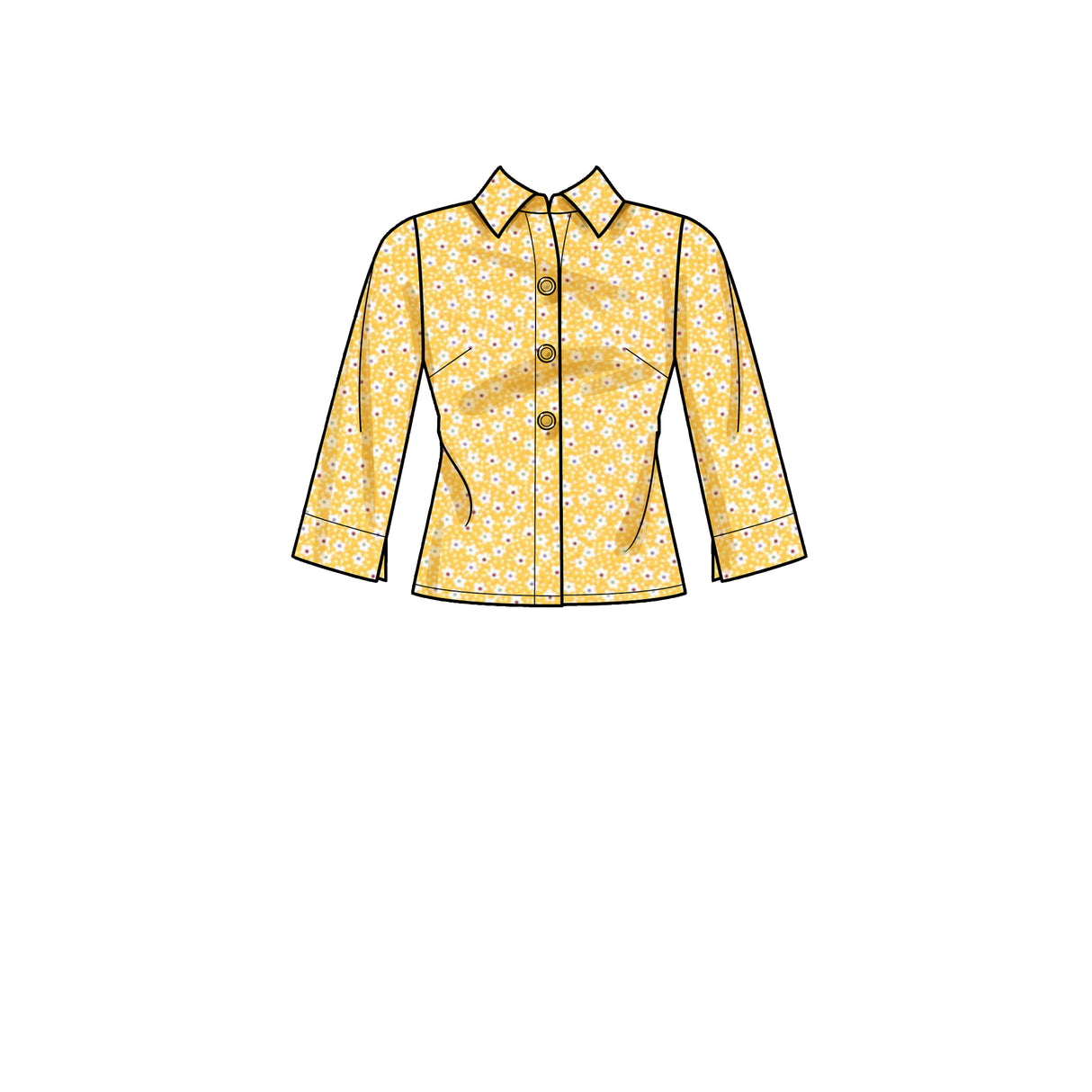 Patron New Look n°6698 - Blouse boutonnée avec variations de manches