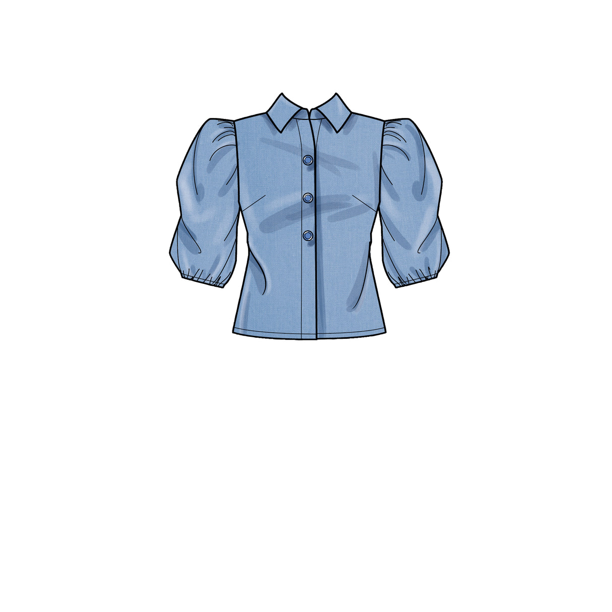 Patron New Look n°6698 - Blouse boutonnée avec variations de manches