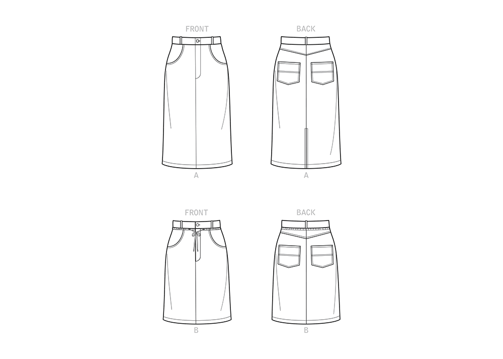 Patron New Look n°6703 - Jupe style jean avec poches