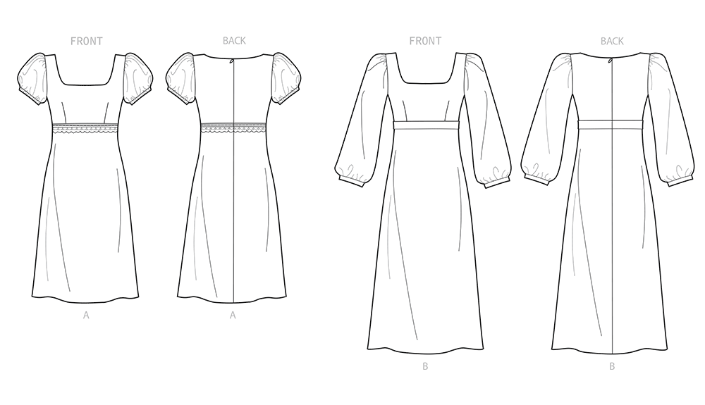 Patron New Look n°6705 - Robe taille empire