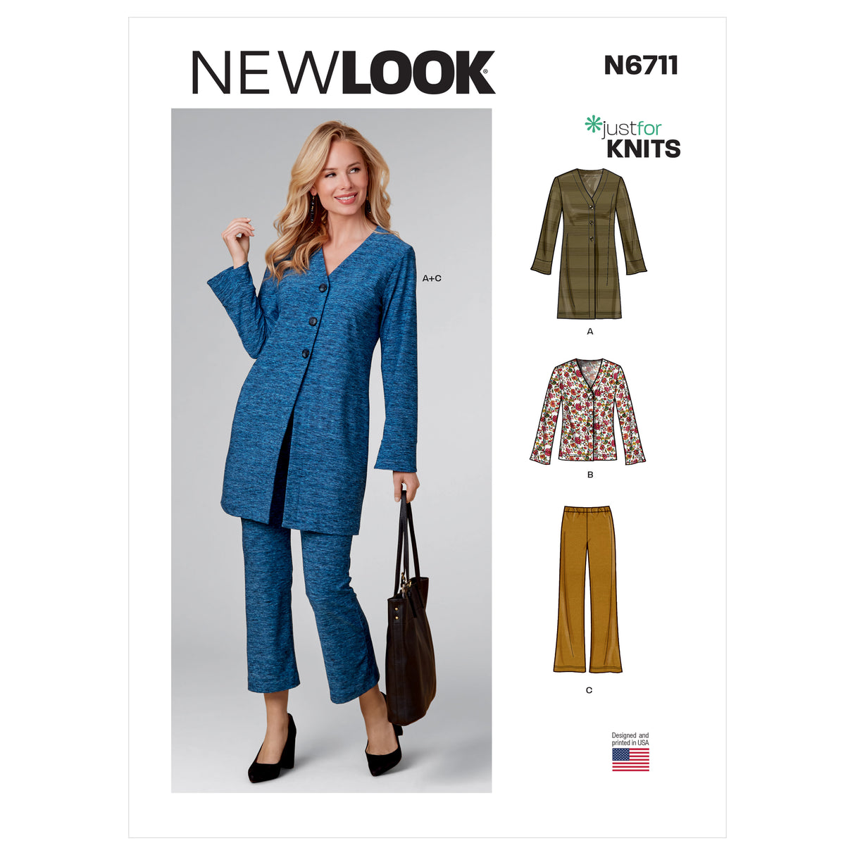 Patron New Look n°6711 - Ensemble cardigan et pantalon évasé