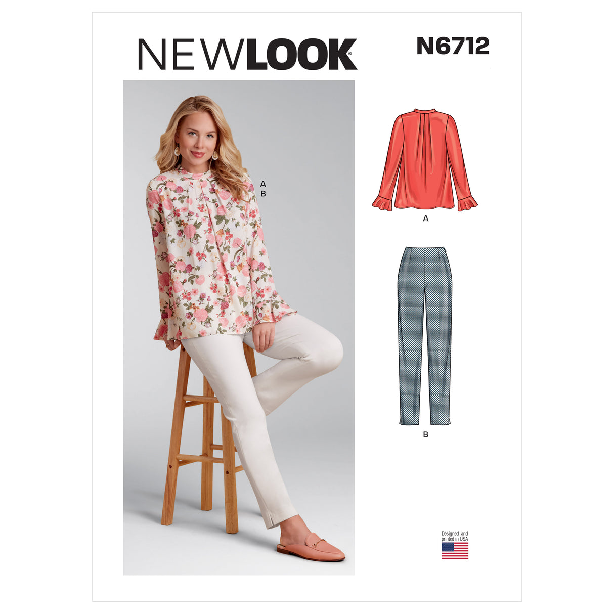 Patron New Look n°6712 - Ensemble top plissé et pantalon ajusté