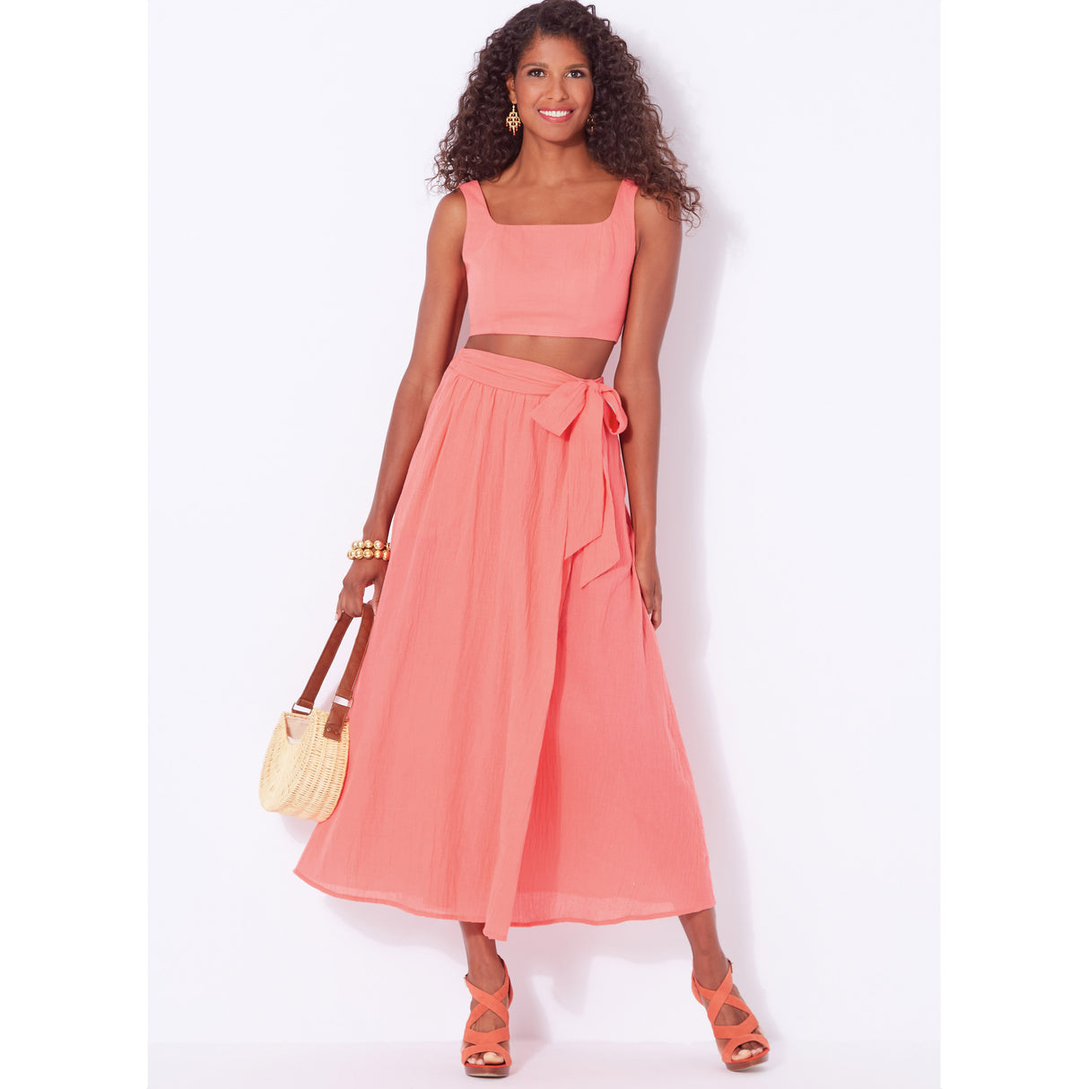 Patron New Look n°6722 - Ensemble jupe portefeuille et haut court