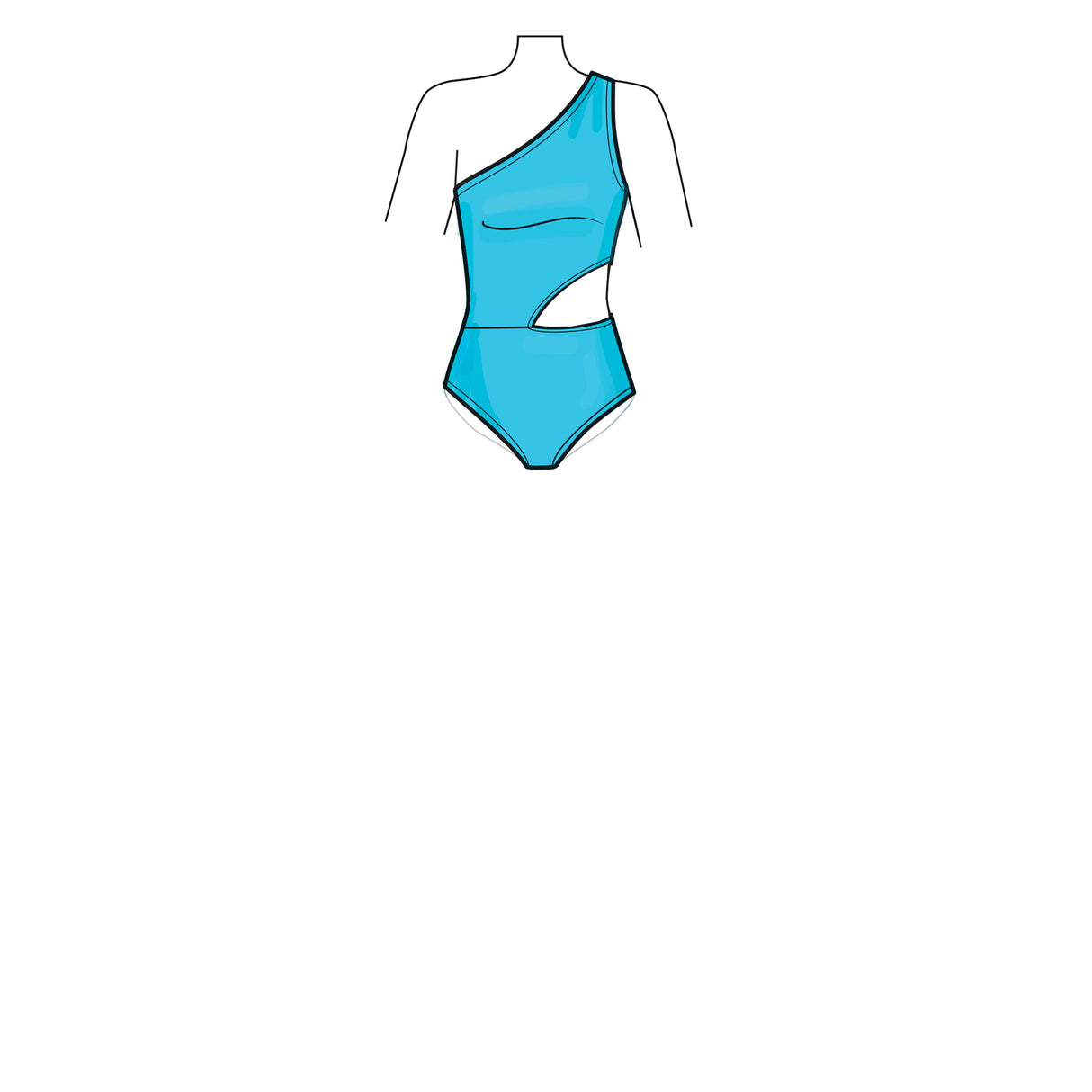 Patron New Look n°6734 - Maillot de bain asymétrique et jupe portefeuille