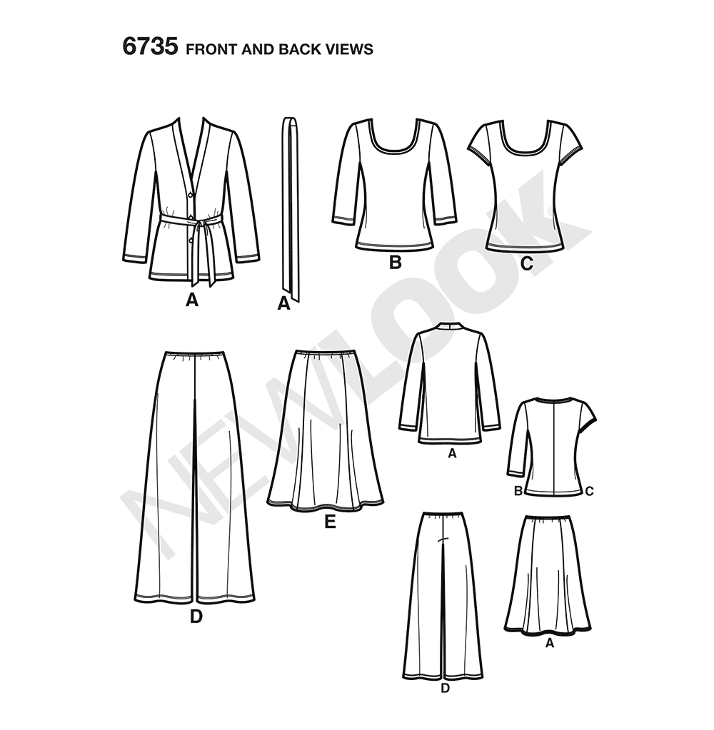Patron New Look n°6735 - Ensemble féminin polyvalent