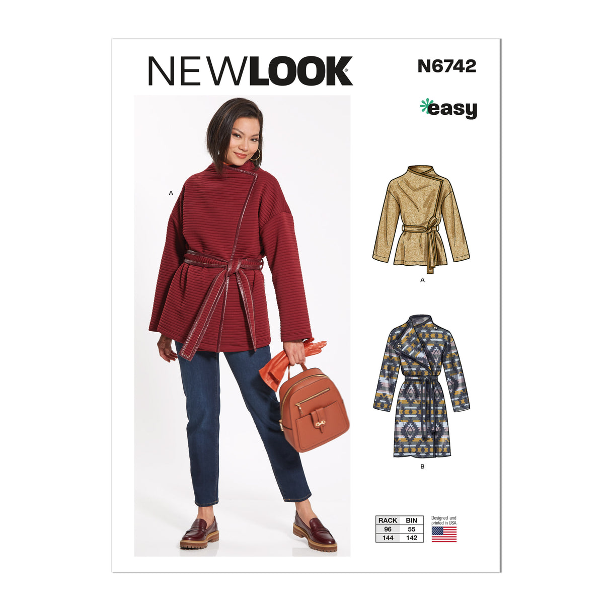 Patron New Look n°6742 – Manteau enveloppant