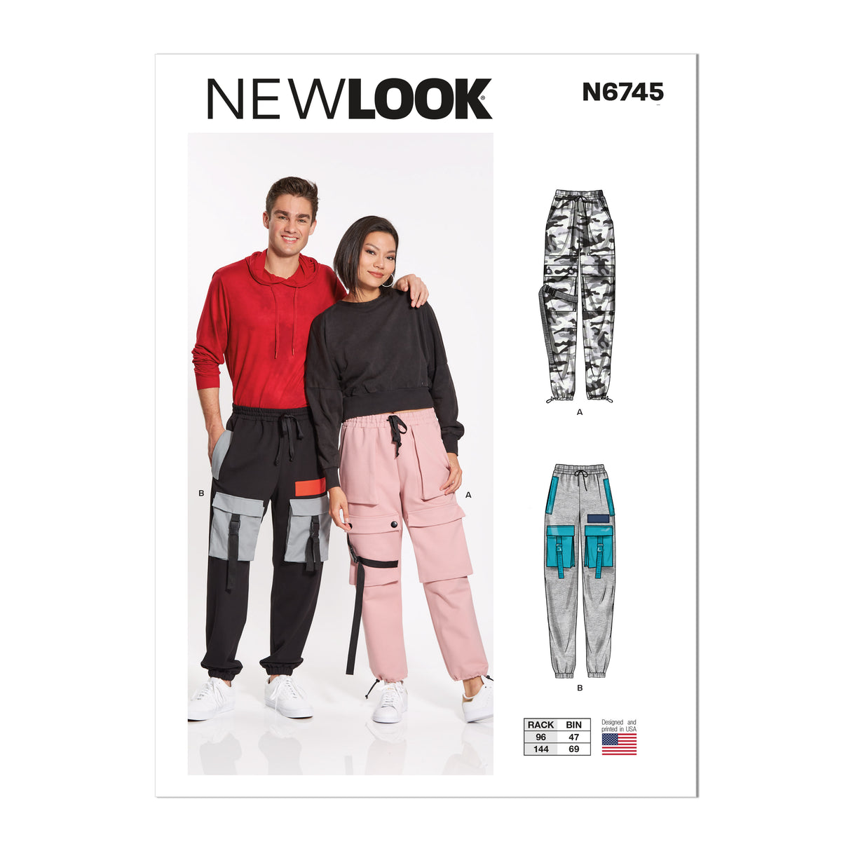 Patron New Look n°6745 – Pantalon cargo unisexe