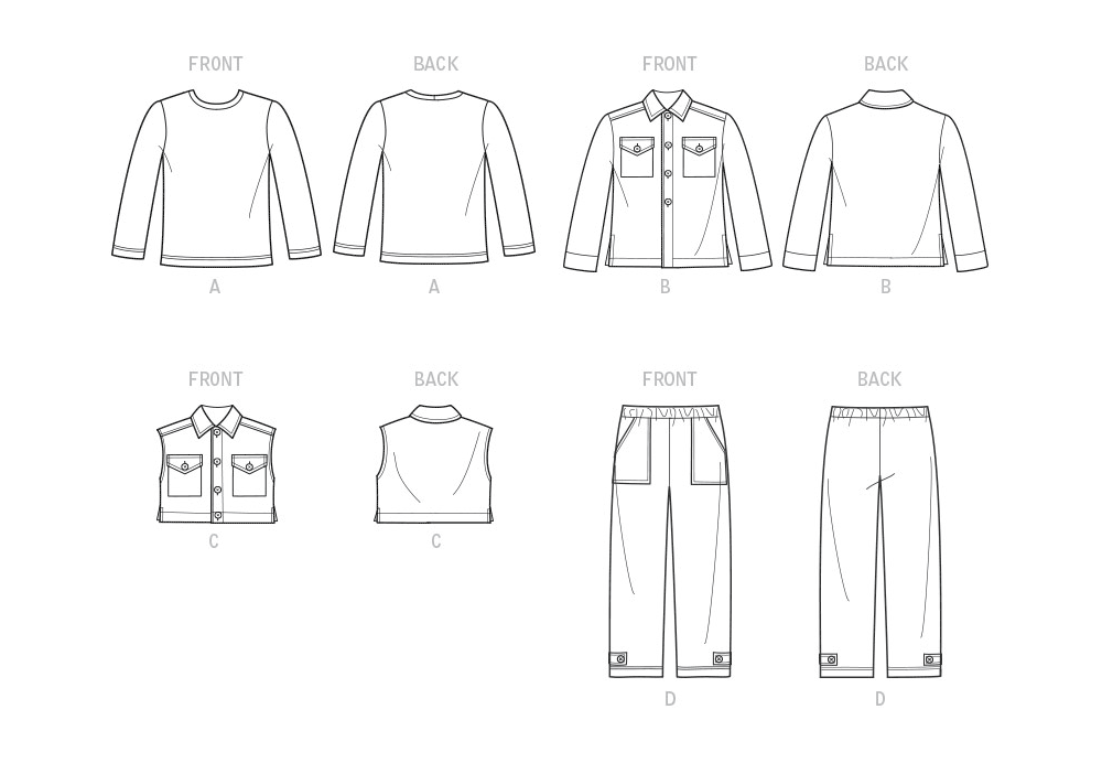 Patron New Look n°6746 – Ensemble veste et pantalon pour enfants