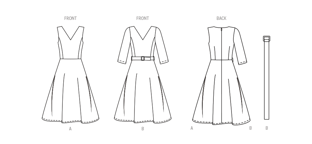Patron New Look n°6748 – Robe à encolure en V