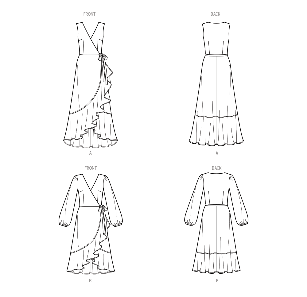 Patron New Look n°6750 – Robe portefeuille avec variations