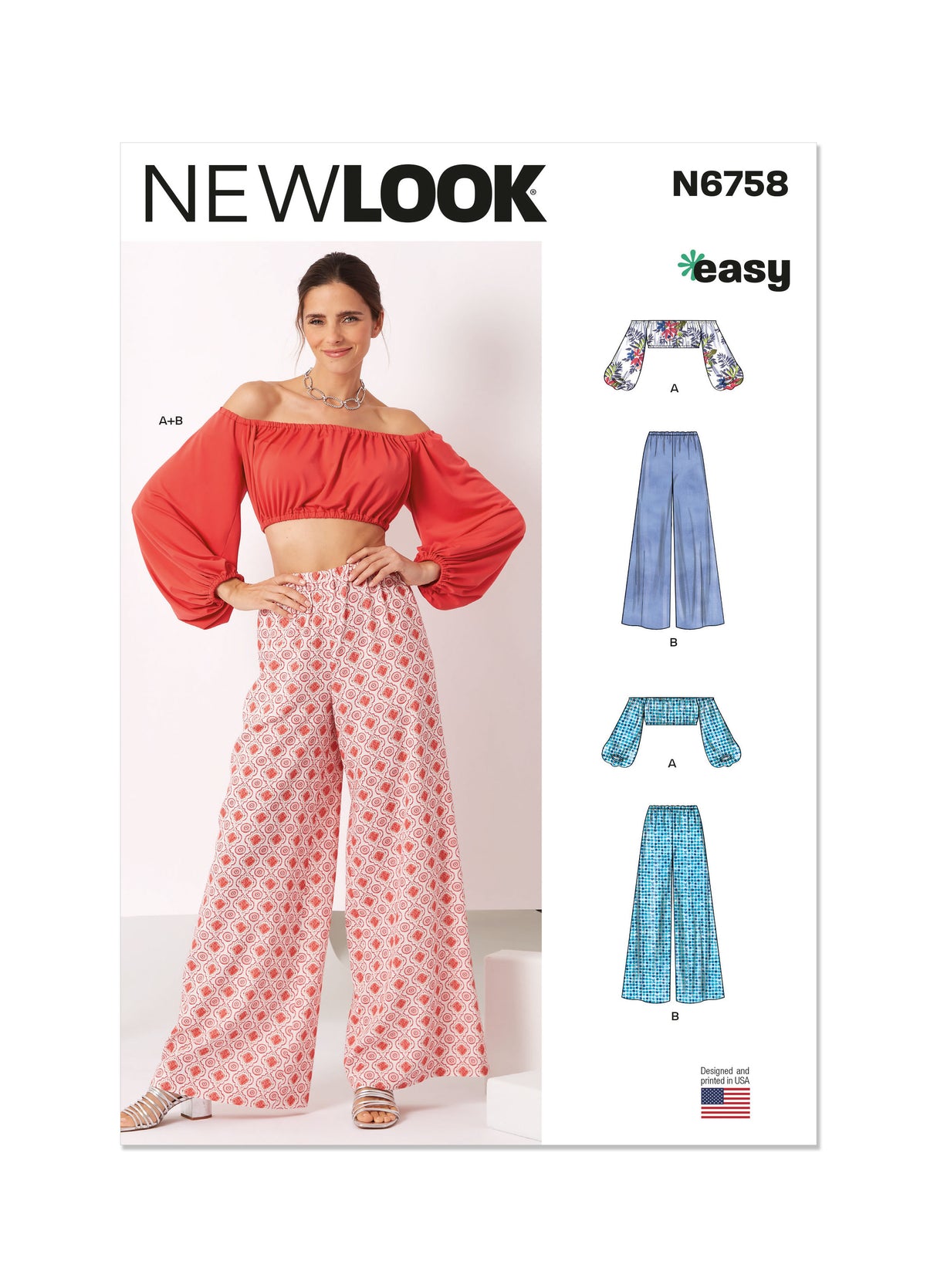 Patron New Look n°6758 – Ensemble haut et pantalon pour femme