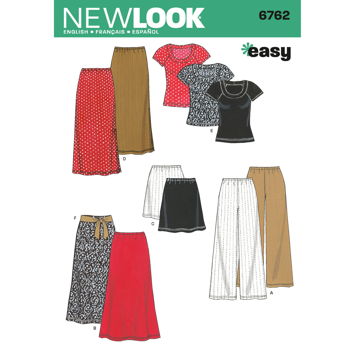 Patron New Look n°6762 – Ensemble jupe, pantalon, veste et t-shirt