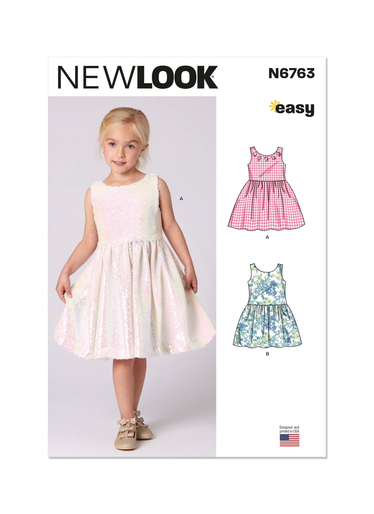 Patron New Look n°6763 – Robe sans manches pour fille