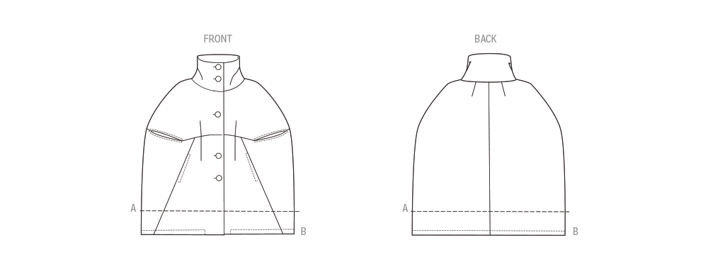 Patron New Look n°6768 – Cape élégante pour femme