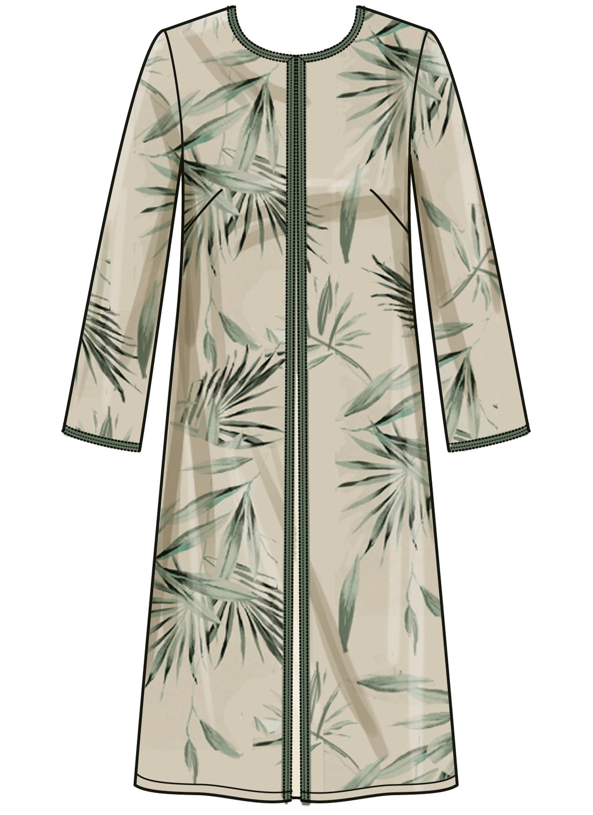 Patron New Look n°6785 - Robe trapèze sans manches et manteau élégant