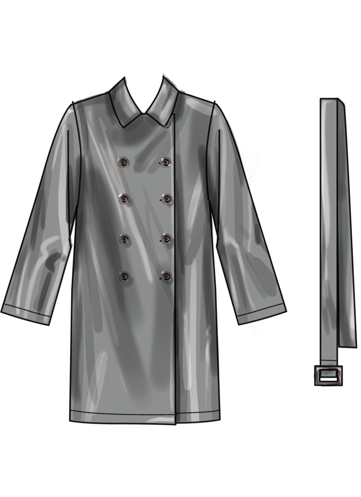 Patron New Look n°6788 - Manteau trench-coat féminin avec ceinture