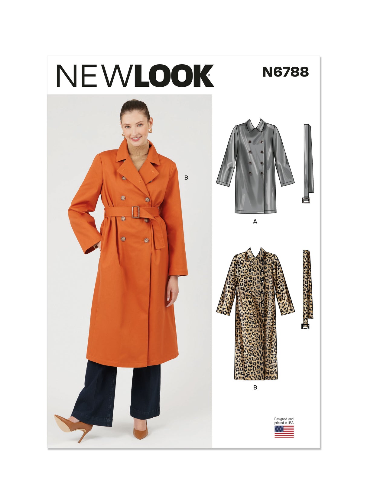Patron New Look n°6788 - Manteau trench-coat féminin avec ceinture