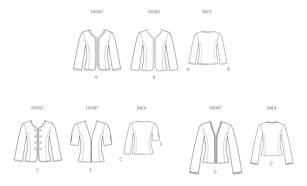 Patron New Look n°6789 - Veste féminine avec variations de style