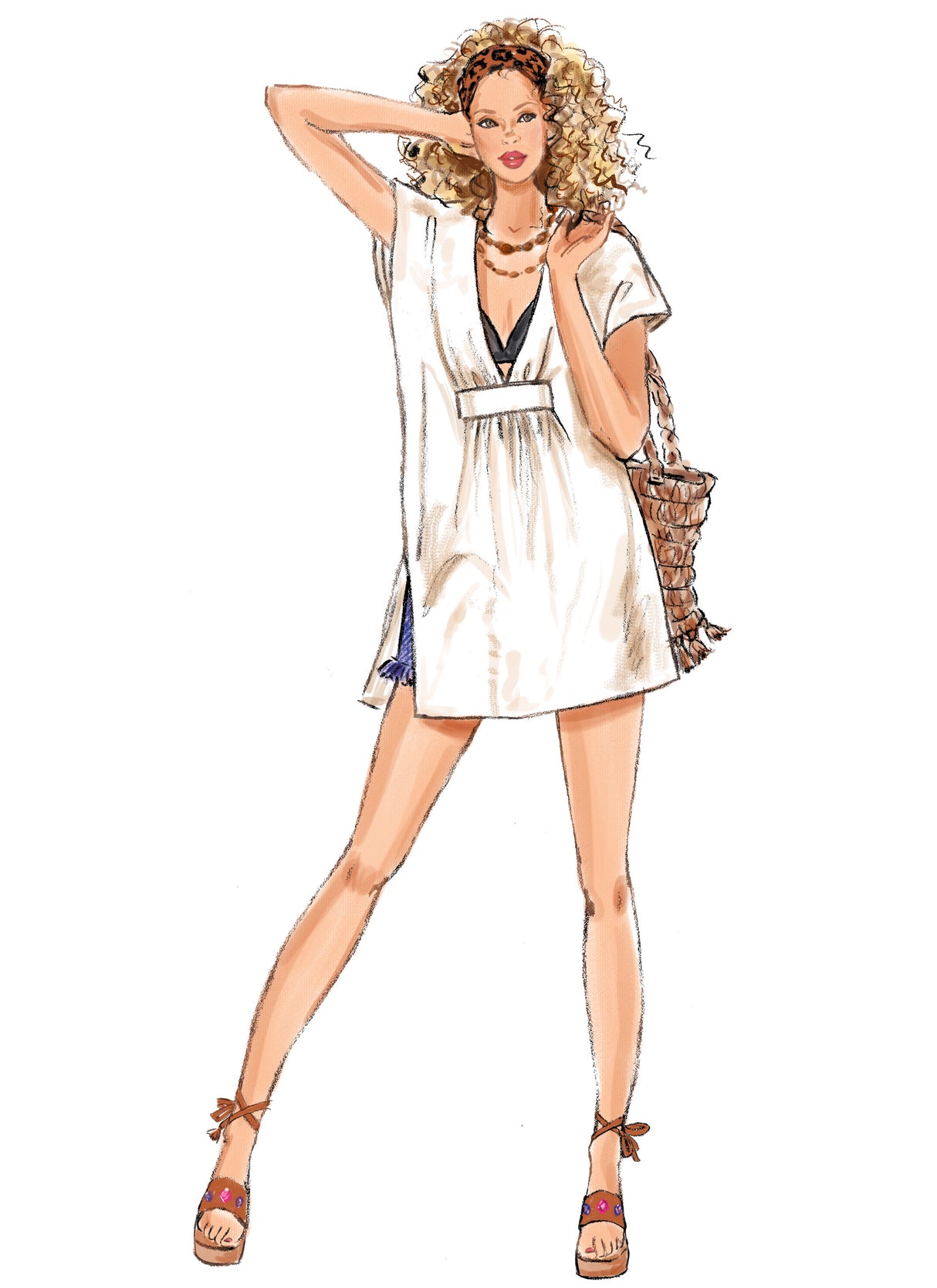 Patron New Look n°6795 – Caftan en deux longueurs