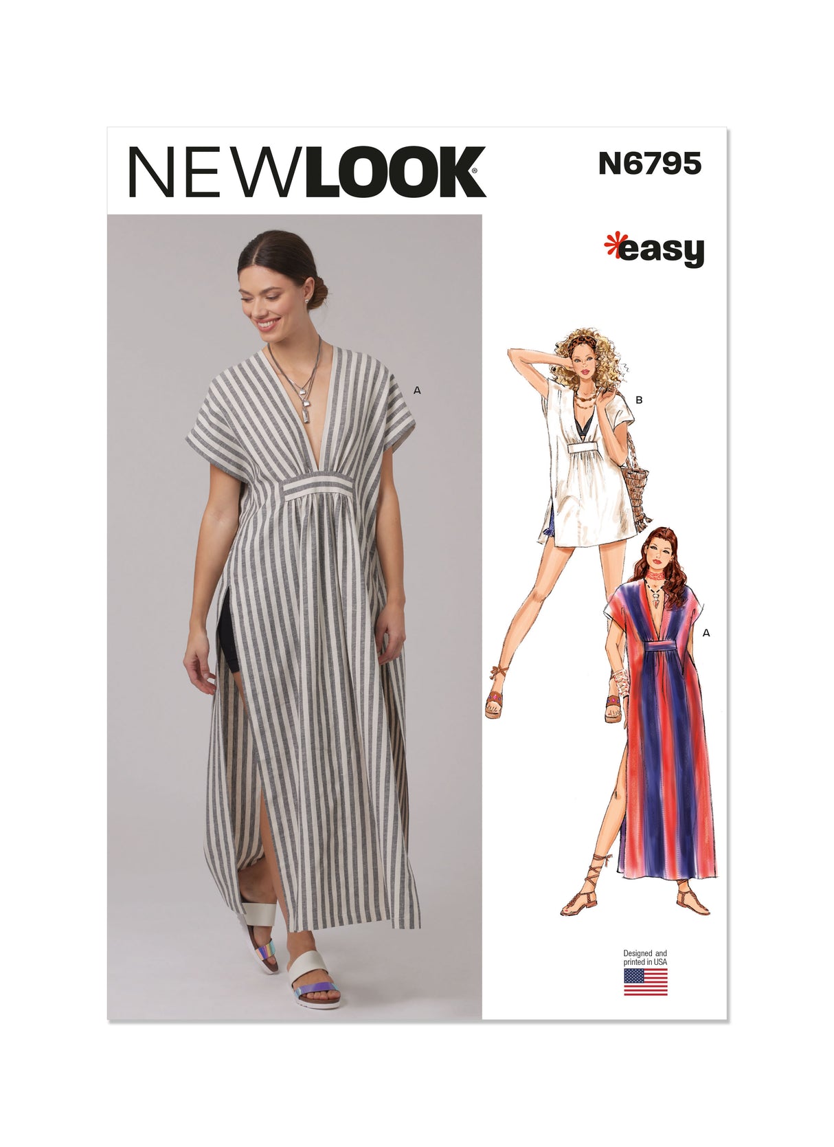 Patron New Look n°6795 – Caftan en deux longueurs