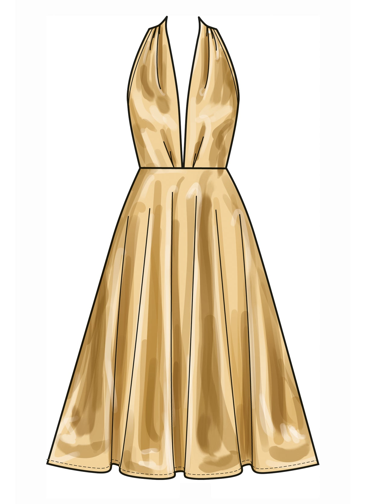 Patron New Look n°6797 – Robe trapèze à plis & poches