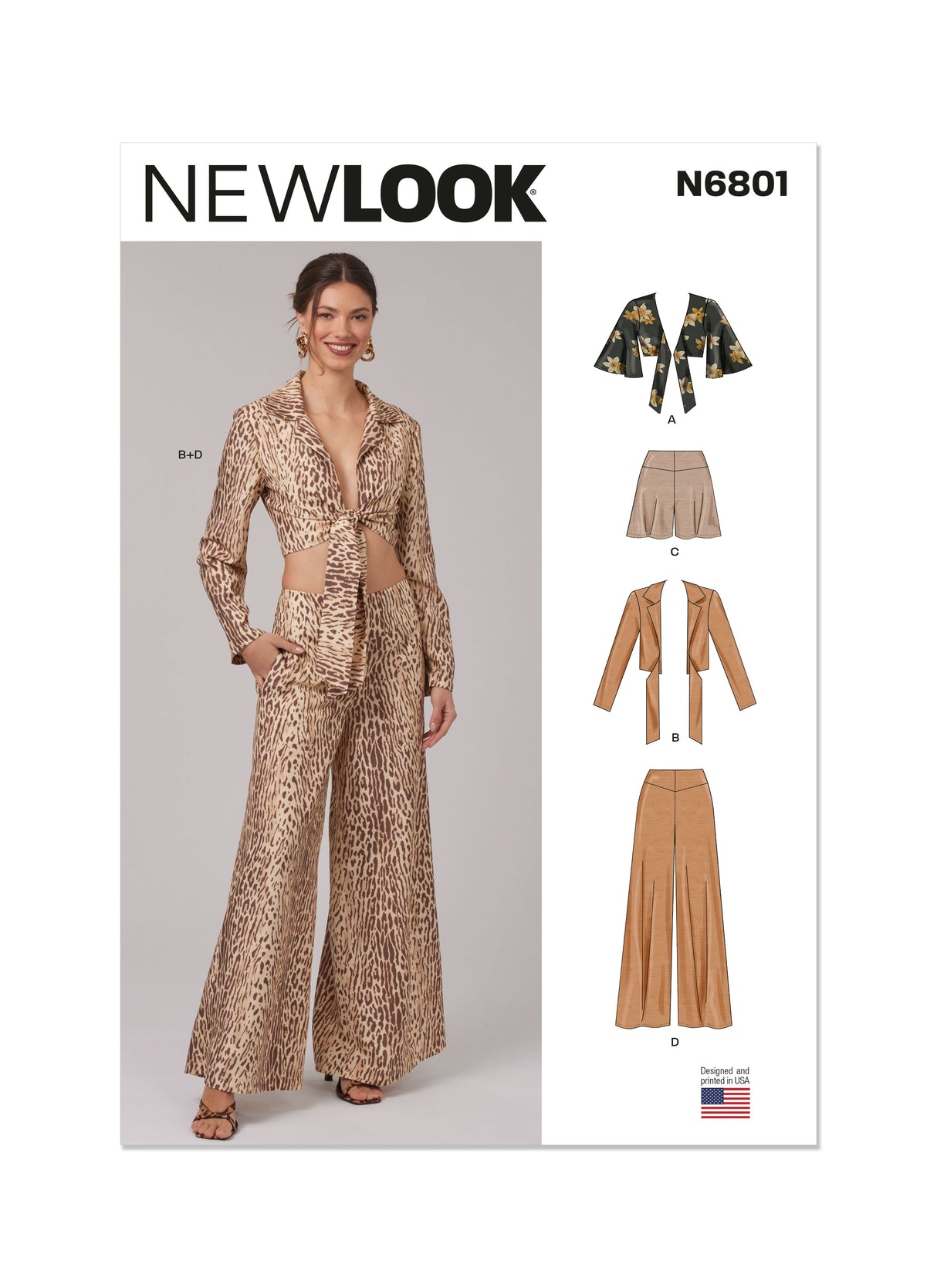 Patron New Look n°6801 – Hauts, shorts & pantalons femme