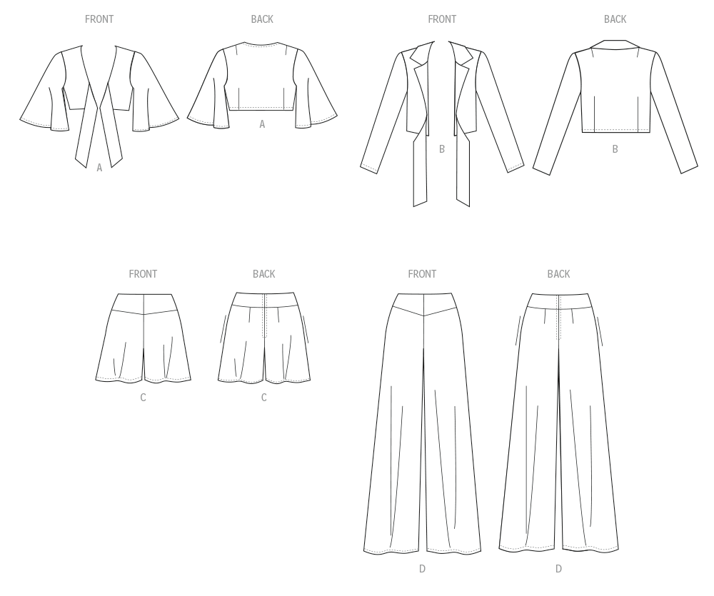 Patron New Look n°6801 – Hauts, shorts & pantalons femme