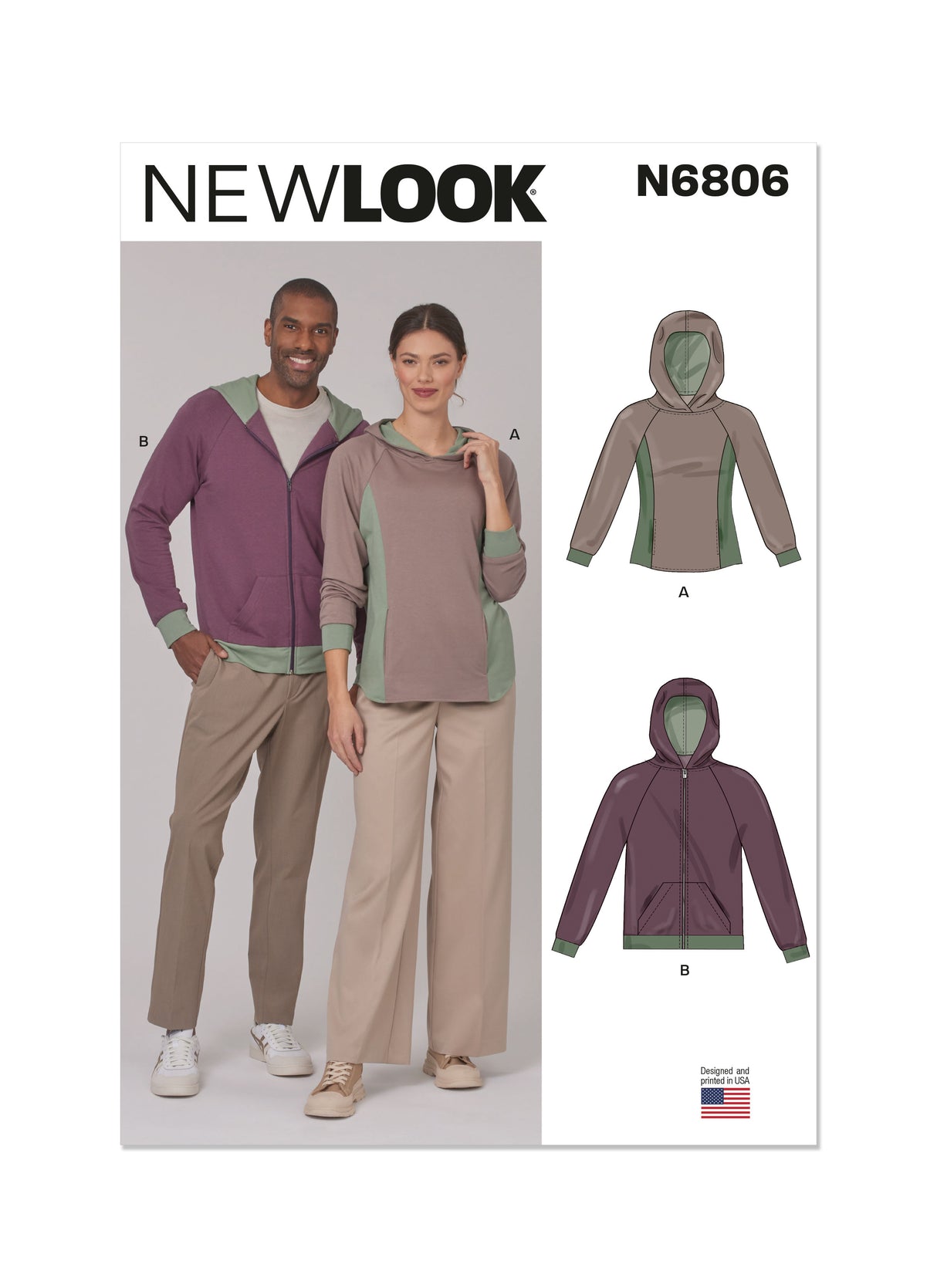 Patron New Look n°6806 – Sweats à capuche unisexes