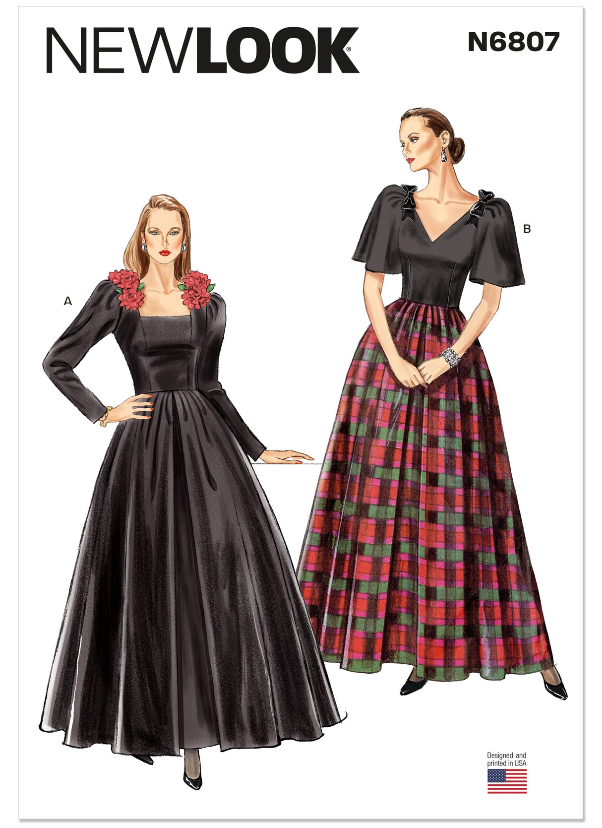 Patron New Look n°6807 – Robes de soirée longues