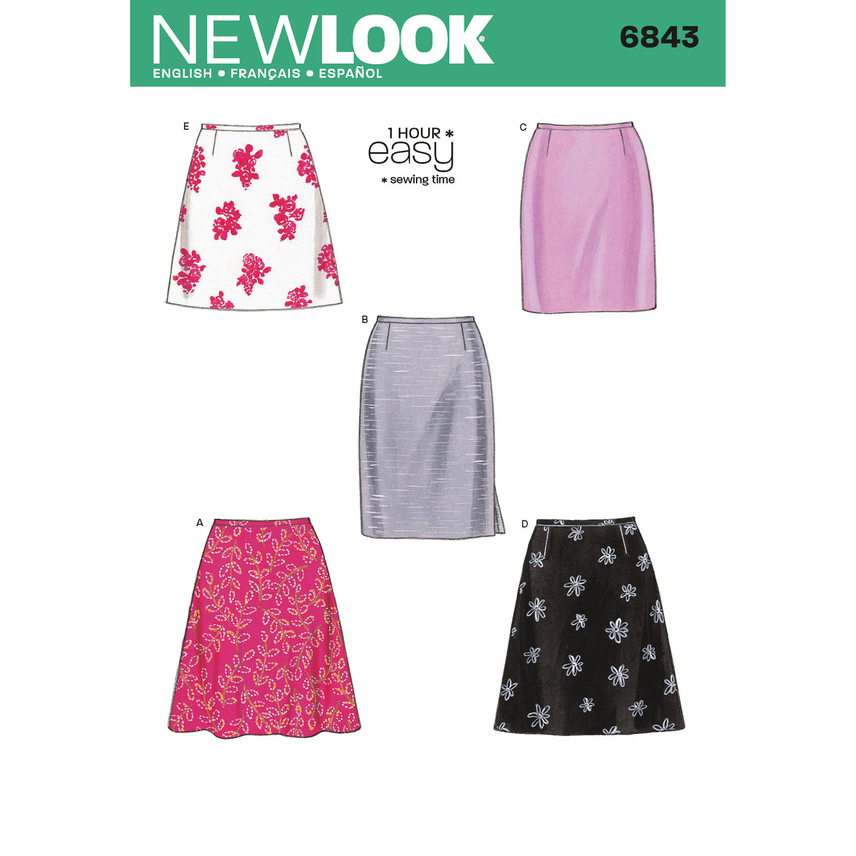 Patron New Look n°6843 – Jupe femme