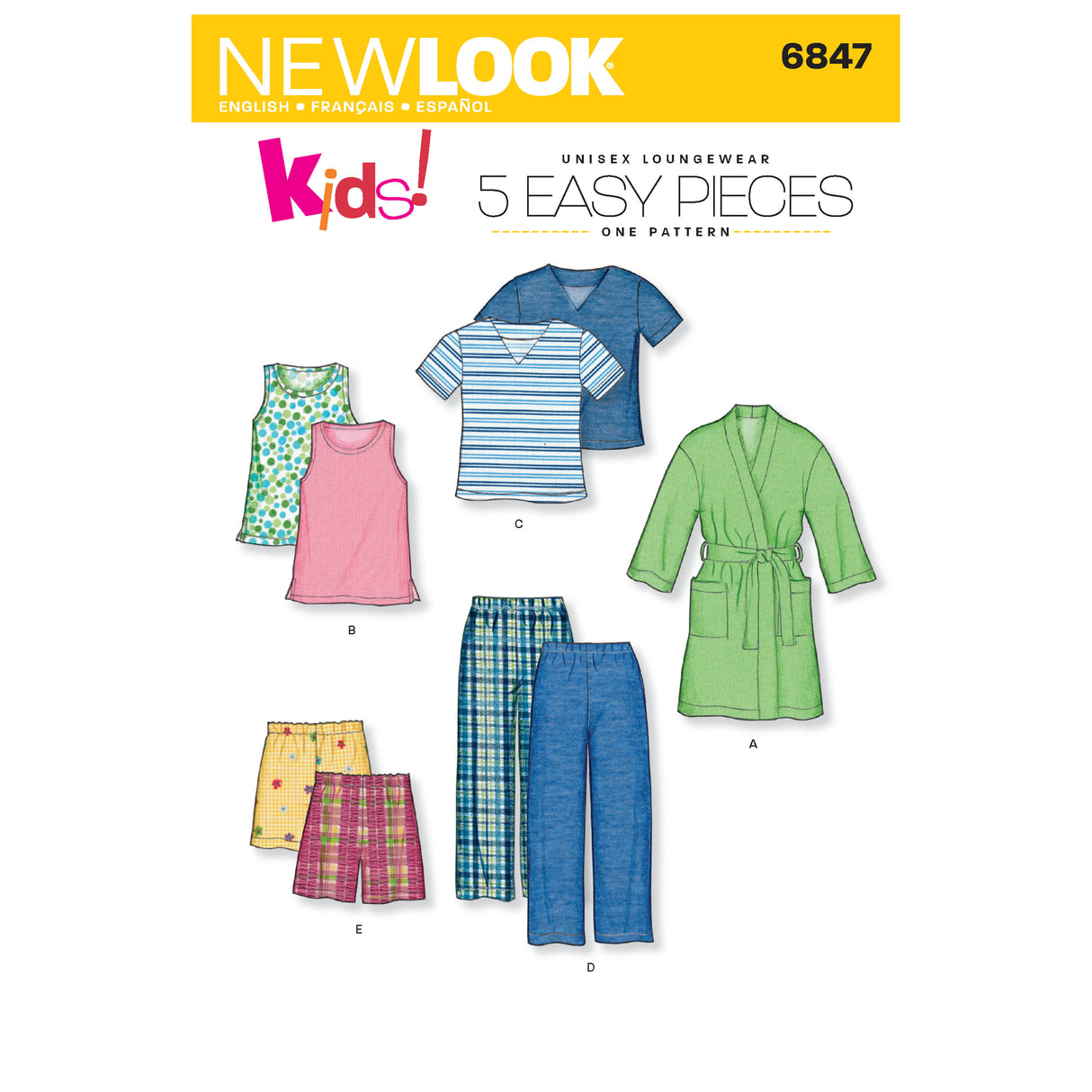 Patron New Look n°6847 – Ensemble de nuit pour enfants