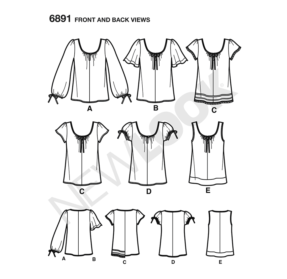 Patron New Look n°6891 – T-shirt femme