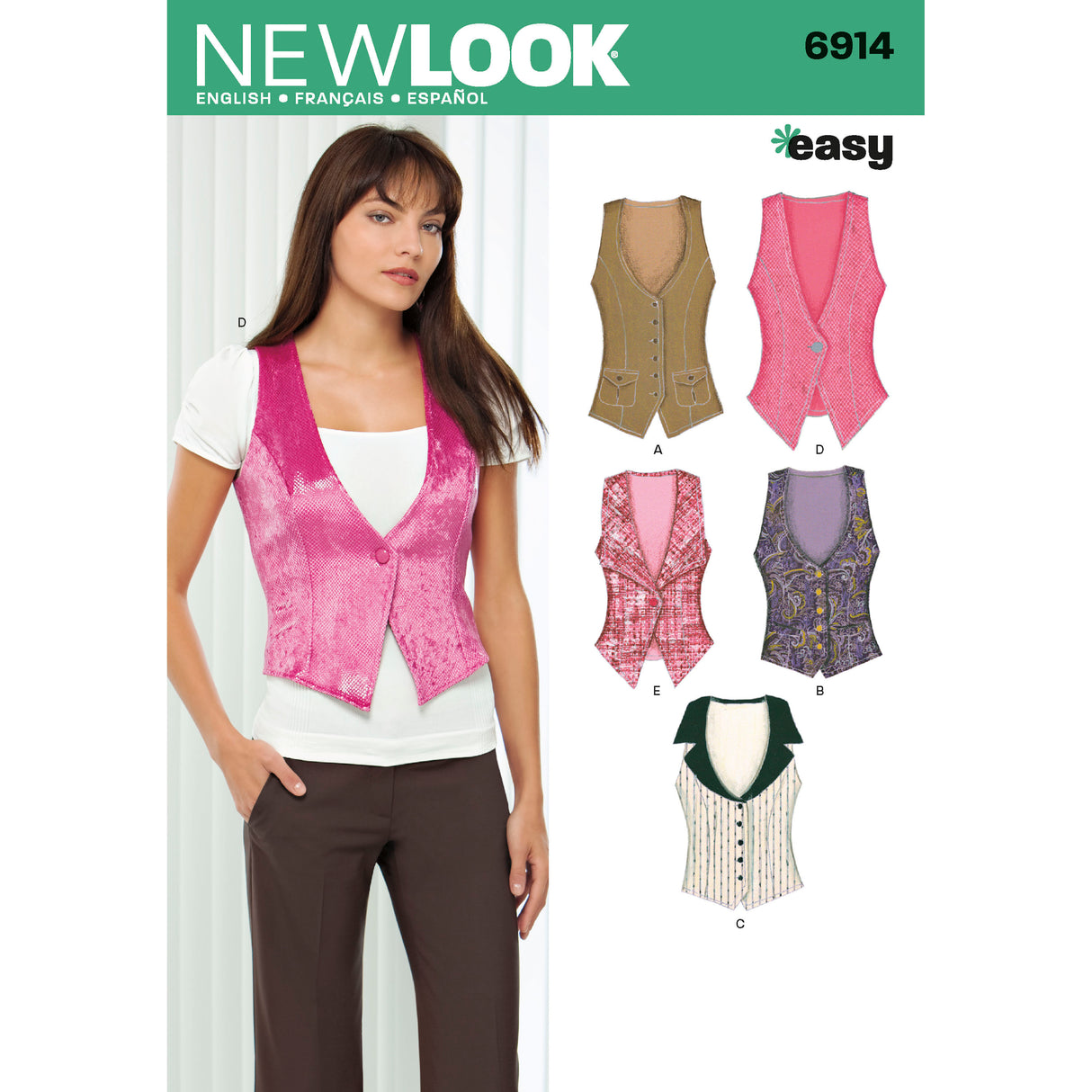 Patron New Look n°6914 – Gilet doublé pour femme