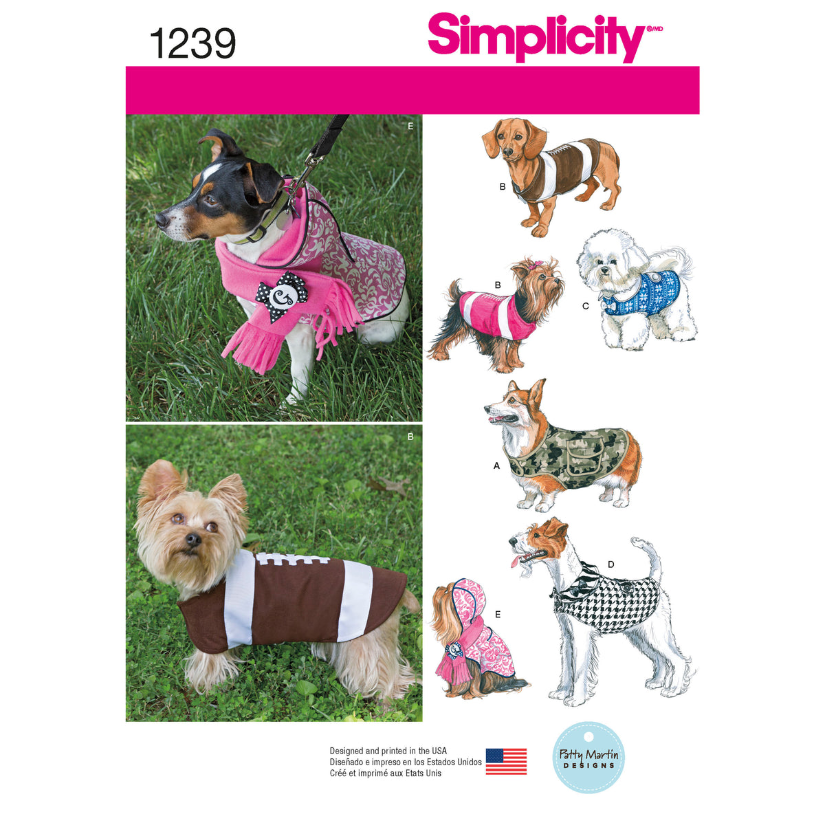 Patron Simplicity n°1239 – Manteaux pour chiens