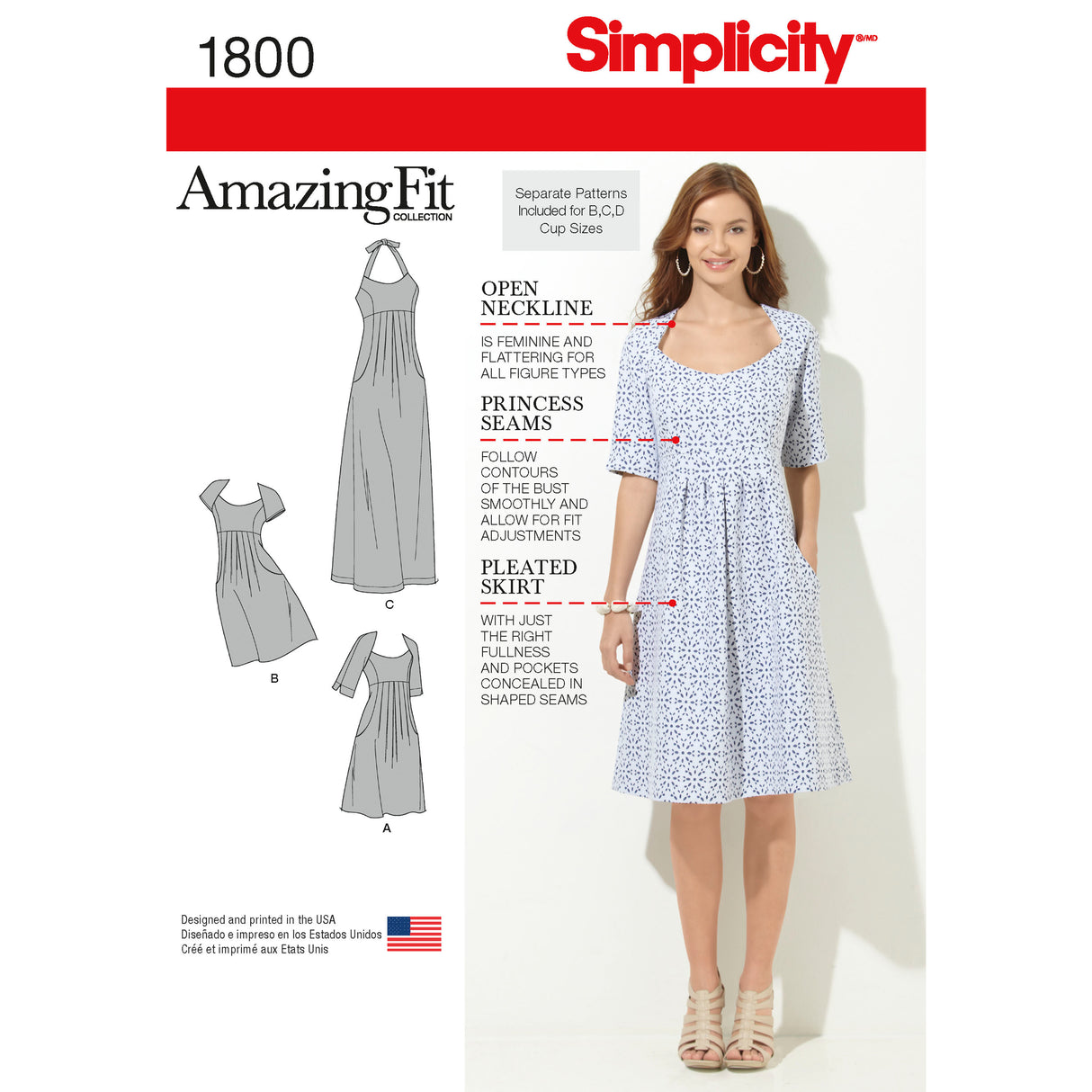 Patron Simplicity n°1800 – Robe ajustée femme