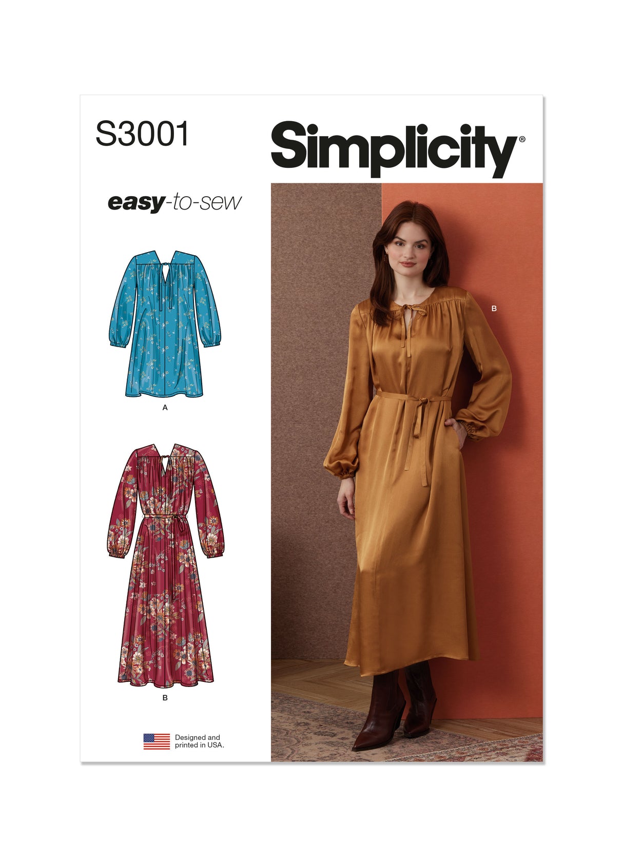 Patron Simplicity n°3001 – Robe encolure V