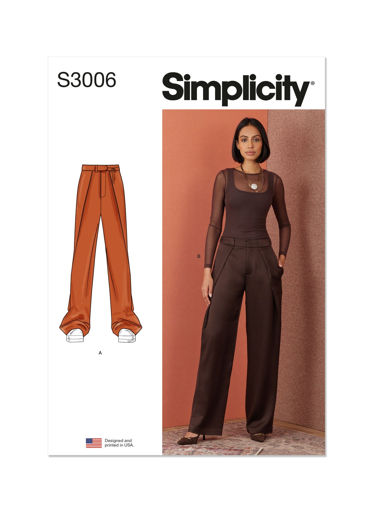 Patron Simplicity n°3006 – Pantalon “Angled Front Wrap” élégant