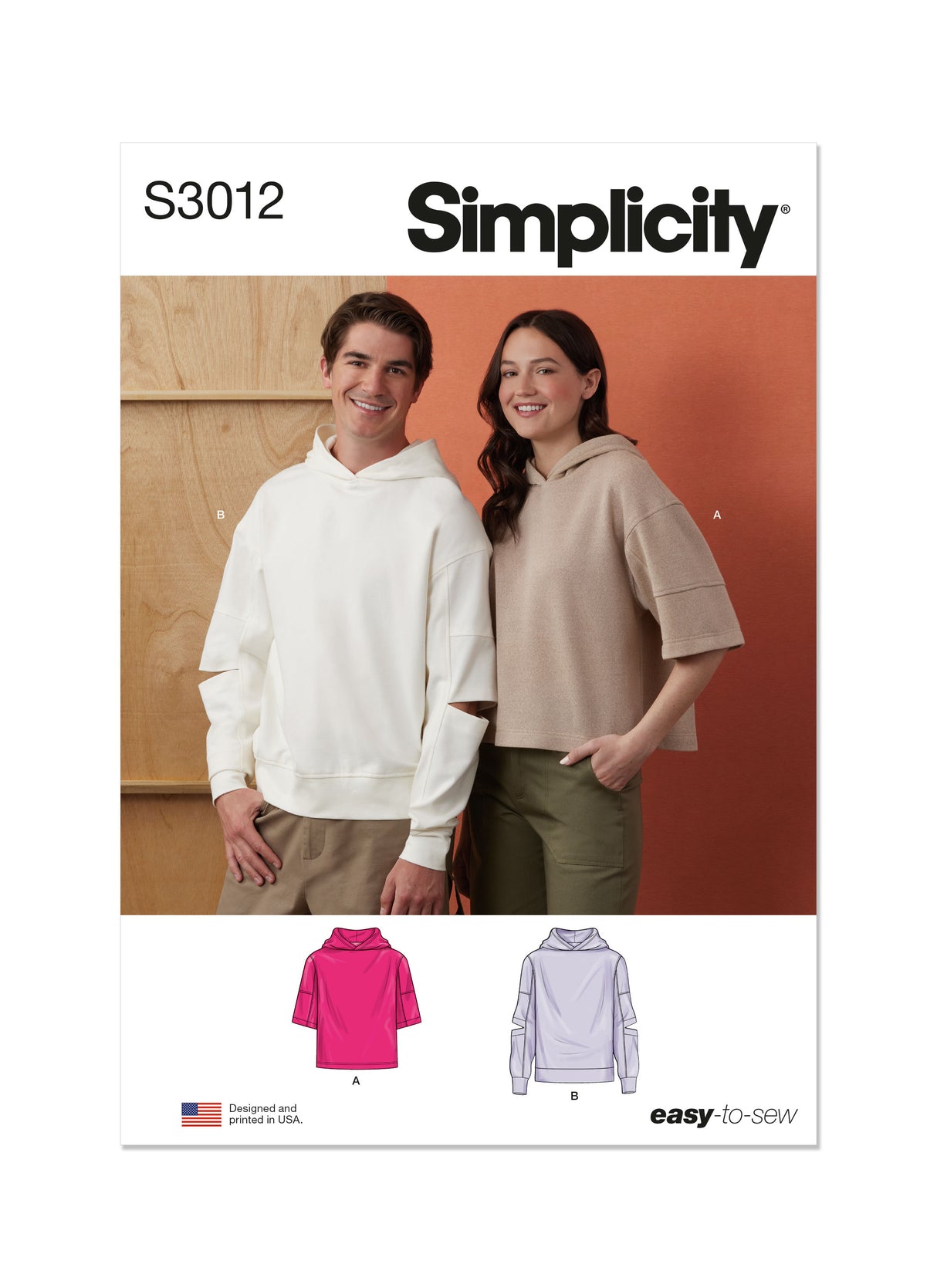 Patron Simplicity n°3012 - Sweat-à-capuche unisexe oversize