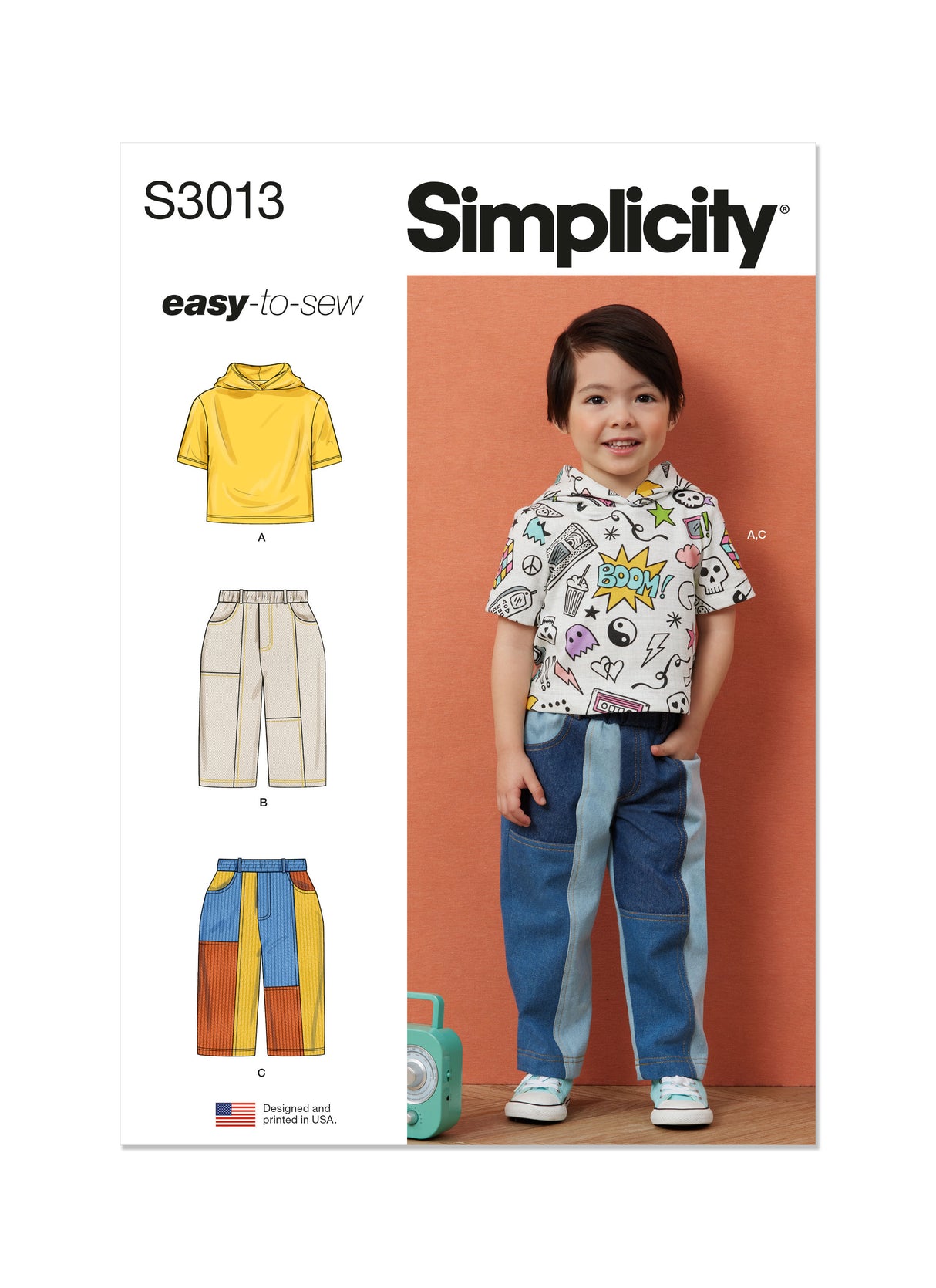 Patron Simplicity n°3013 - Hoodie & jeans pour tout-petits