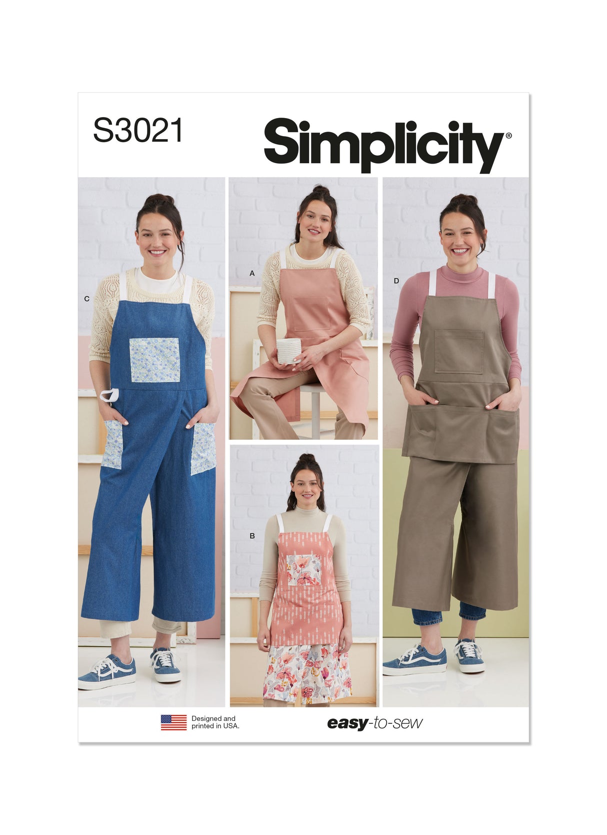 Patron Simplicity n°3021 - Tabliers & pantacourts mode