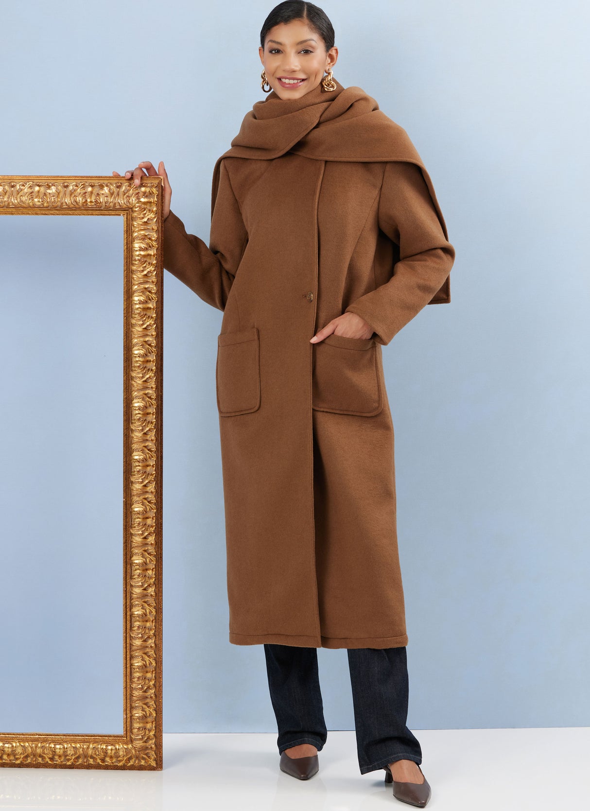 Patron Simplicity n°3034 – Manteau doublé col-écharpe