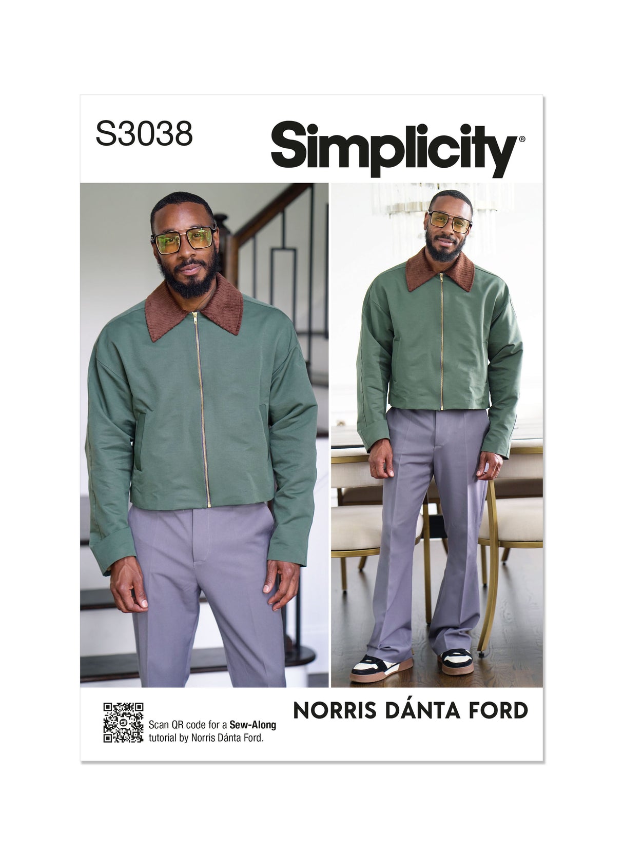 Patron Simplicity n°3038 - Veste homme loose à zip