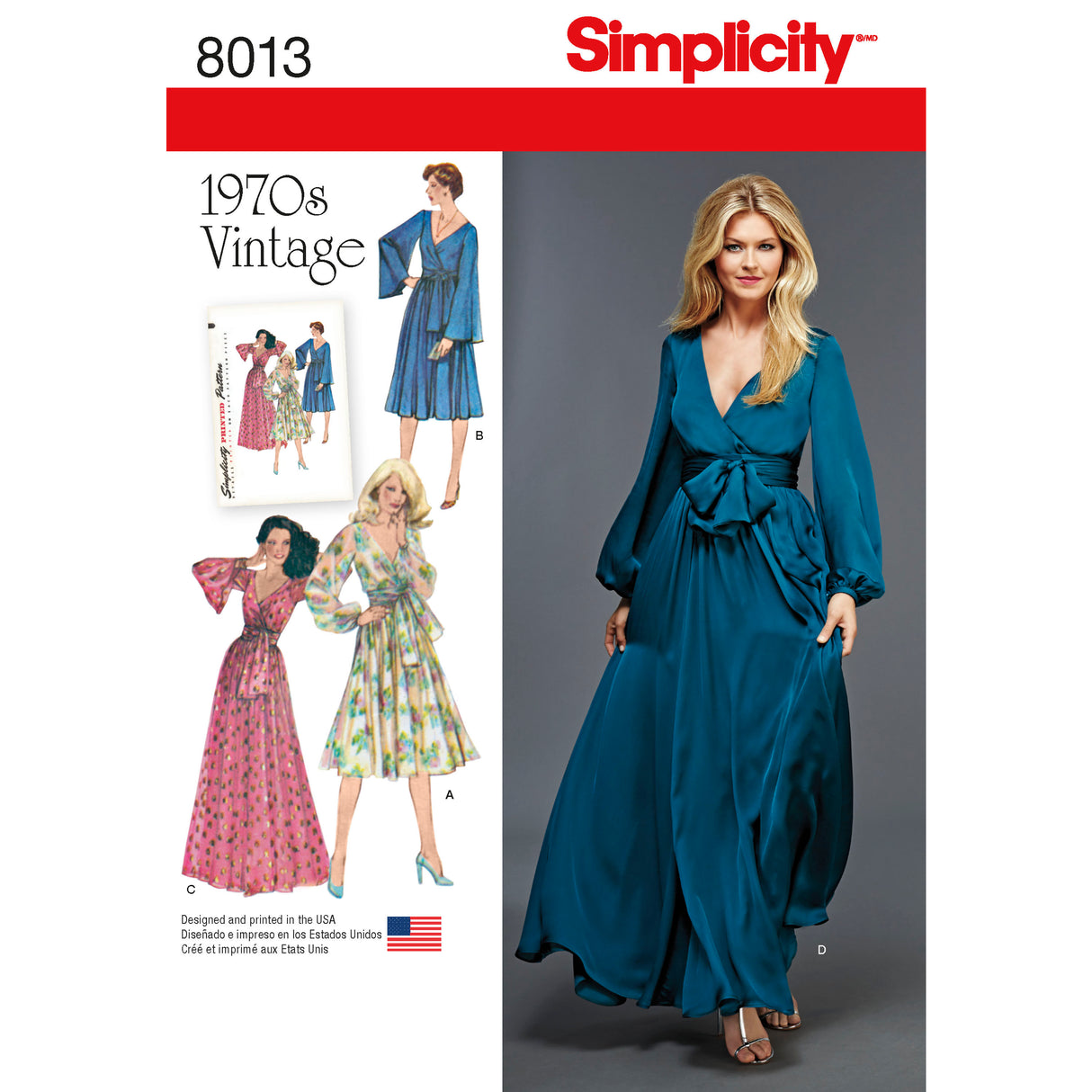 Patron Simplicity n°8013 – Robe vintage des années 70