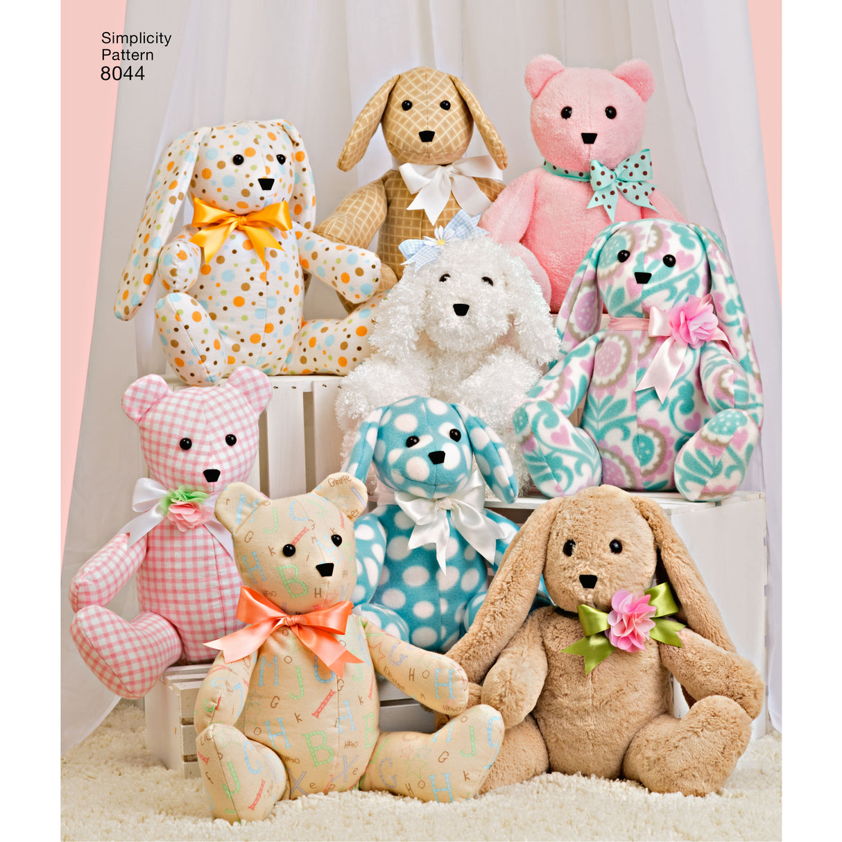 Patron Simplicity n 8044 – Ours, Chien et Lapin en peluche