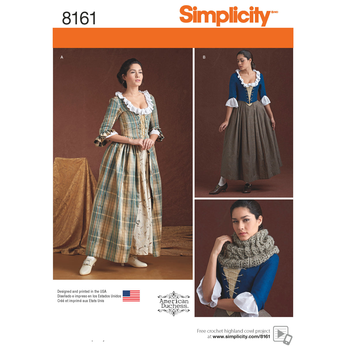 Simplicity Robe Patron Simplicity n°8161 - Robe du XVIIIe siècle – Coupons Couture