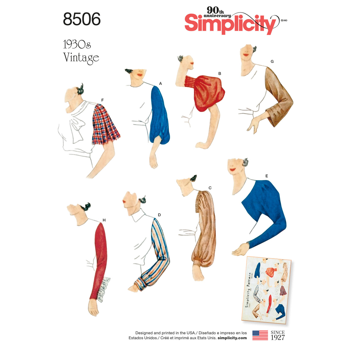 Patron Simplicity n°8506 – Ensemble de manches vintage