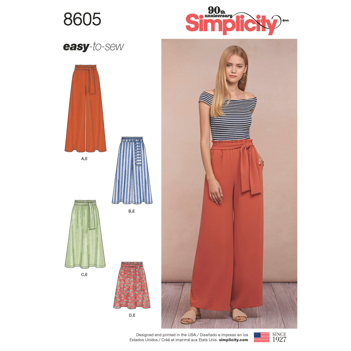 Patron Simplicity n°8605 - Jupe et pantalon amples pour femme