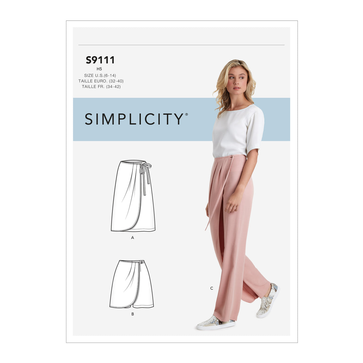 Patron Simplicity n°9111 – Pantalon portefeuille à nouer