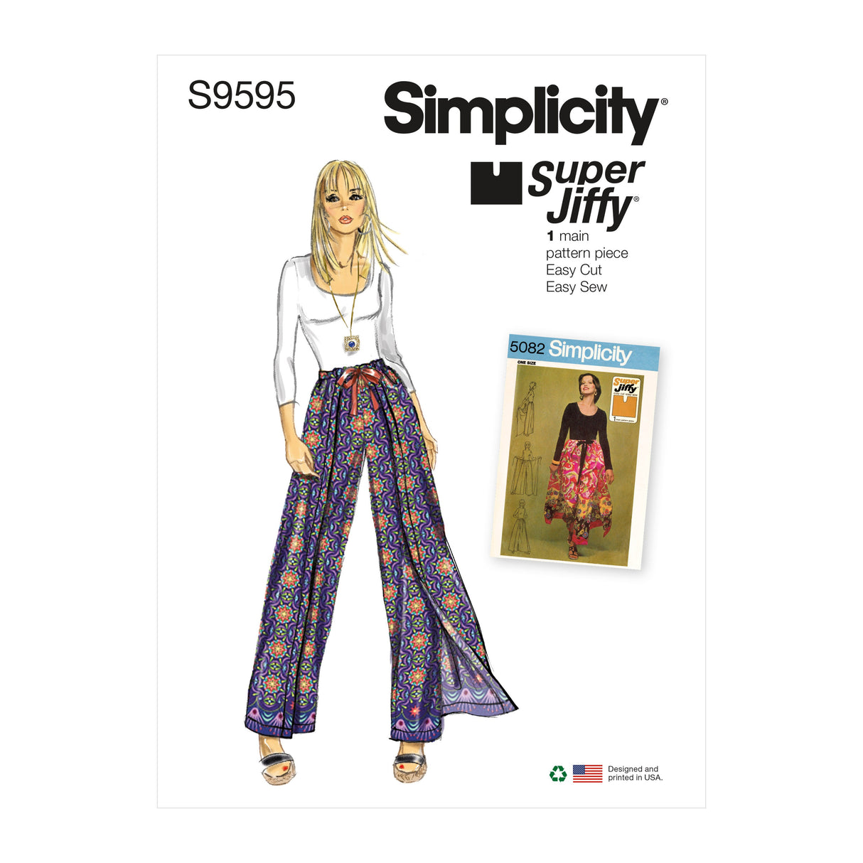Patron Simplicity n°9595 – Jupe‑pantalon wrap & tie vintage